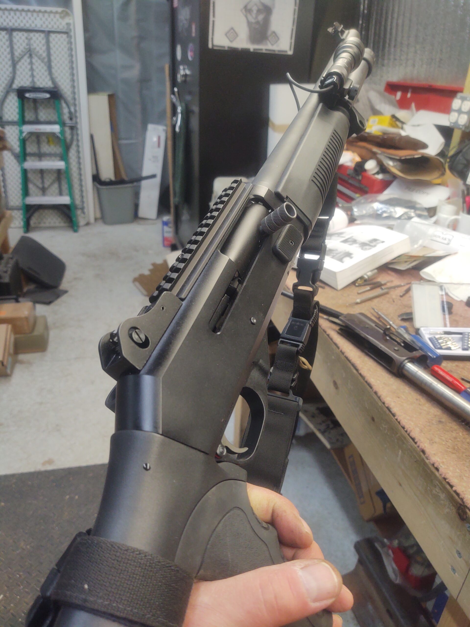 Custom shotgun build receiver detail